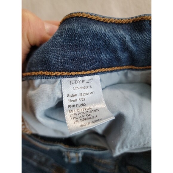 Judy Blue Jeans Womens 5 28x29 Boyfriend Distressed Stretch Mid Rise Modern - Picture 14 of 16